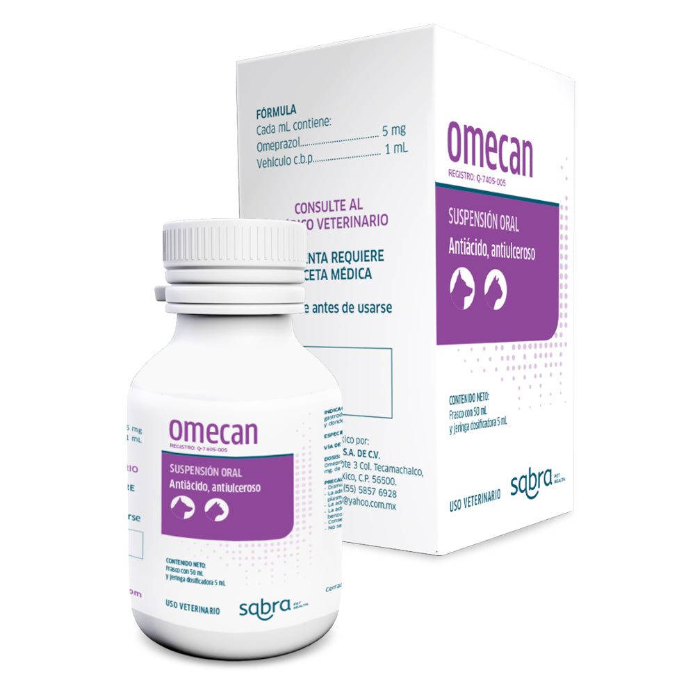 Omecan Suspensión Oral 50 mL (Omeprazol 5 mg ) perros - gatos